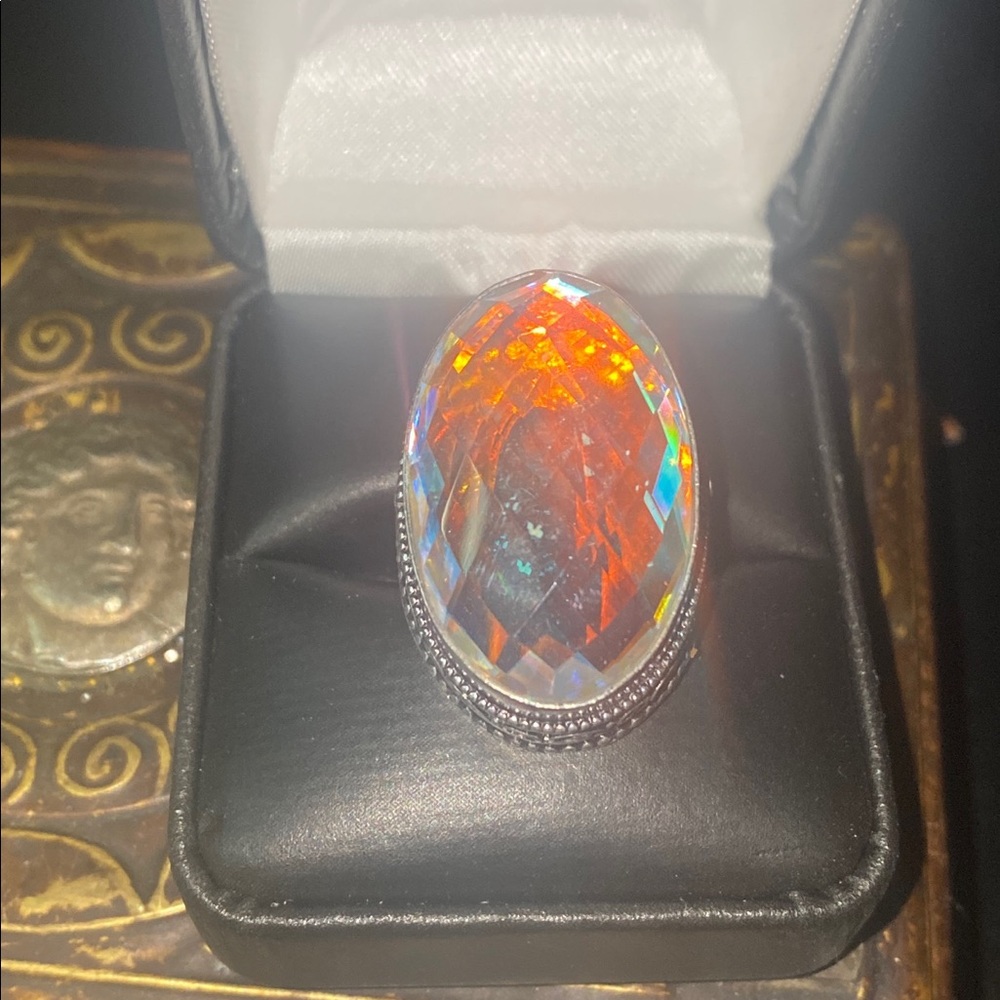 Rainbow Fire Topaz Antique Design Cocktail Casual